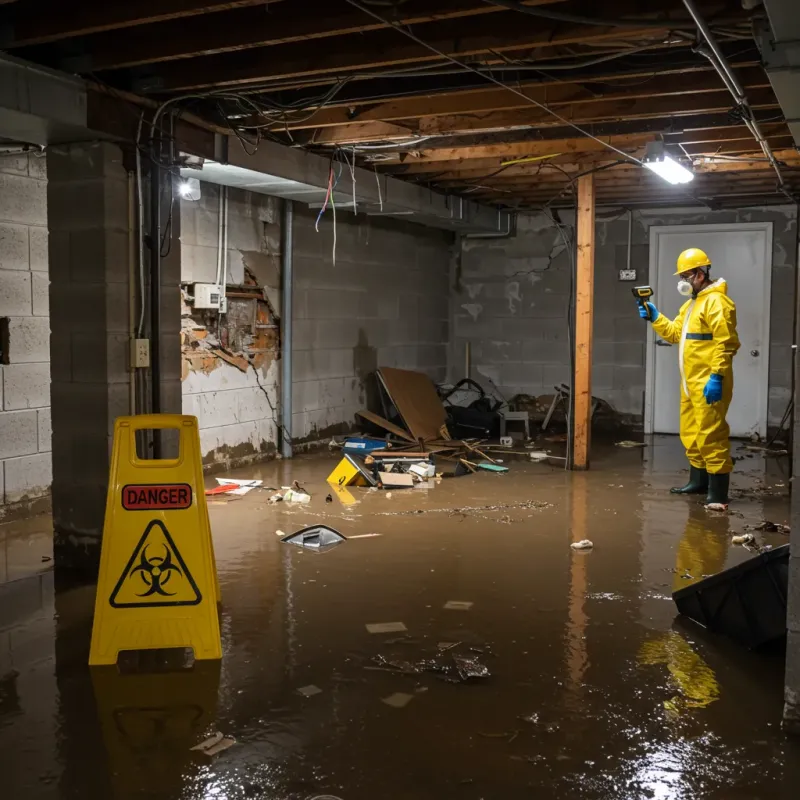 Flooded Basement Electrical Hazard in Danbury, NC Property